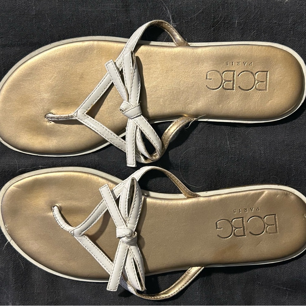 Women’s BCBG Bow White Sandals